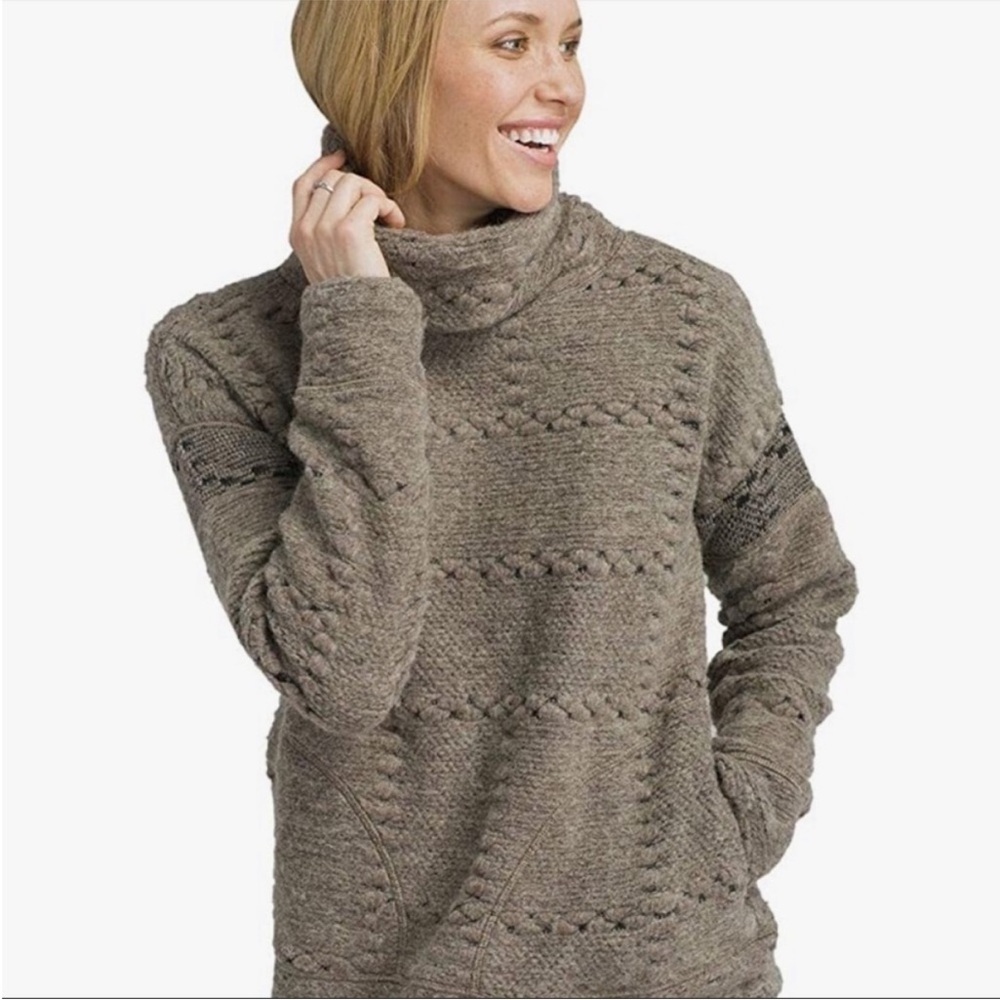 Prana Crestland Cowl Chunky Knit Turtleneck Sweater XS